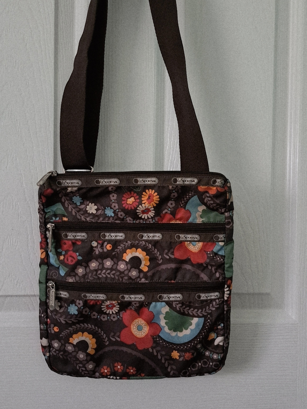 LeSportsac Floral Brown Crossbody Bag